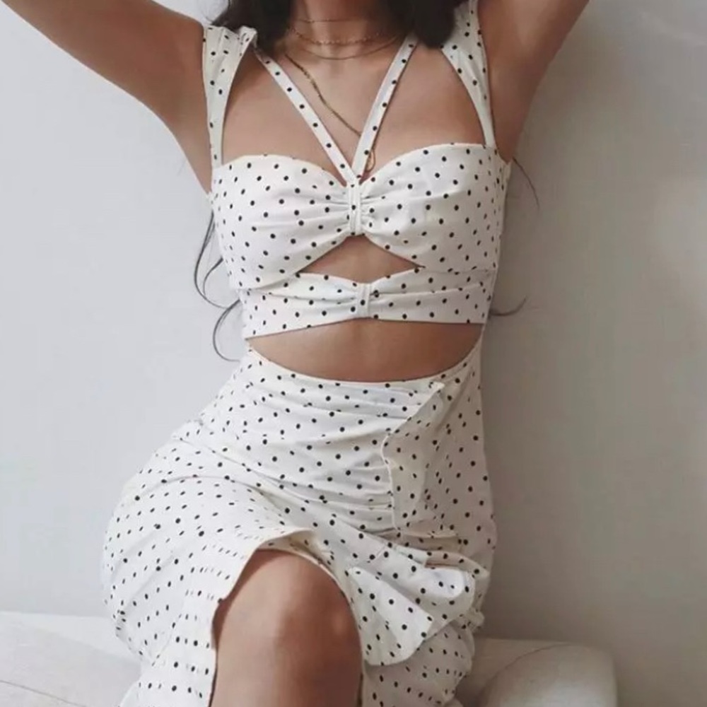 NEW! “Pretty In Polka Dots” Cutout Midi Dress